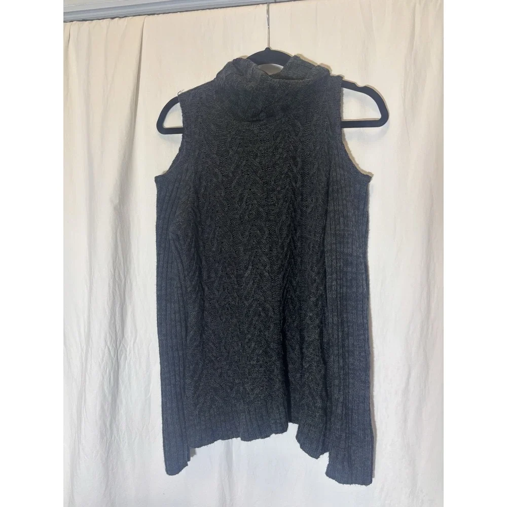 Faded Glory Sweater Womens Large Top Long Sleeve Cold Shoulder‎ Cowl Neck Z13